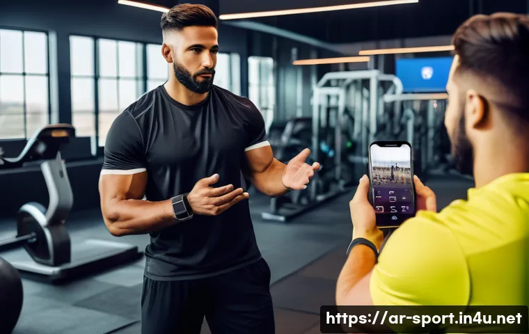 생활체육지도사와 산업 동향 분석 - A professional life coach trainer in a modern gym setting, wearing stylish athletic wear and using s...