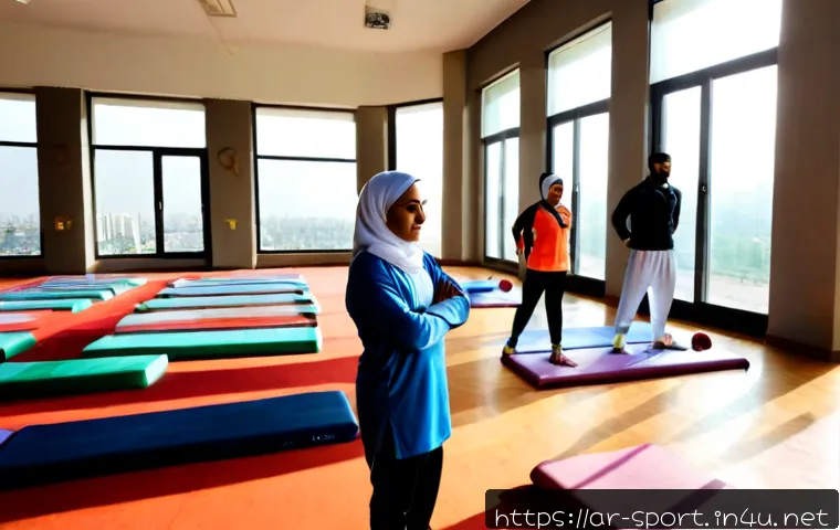 생활체육지도사 연수 프로그램 추천 - Photorealistic sports coaching certification workshop in a modern community fitness center in an Ara...